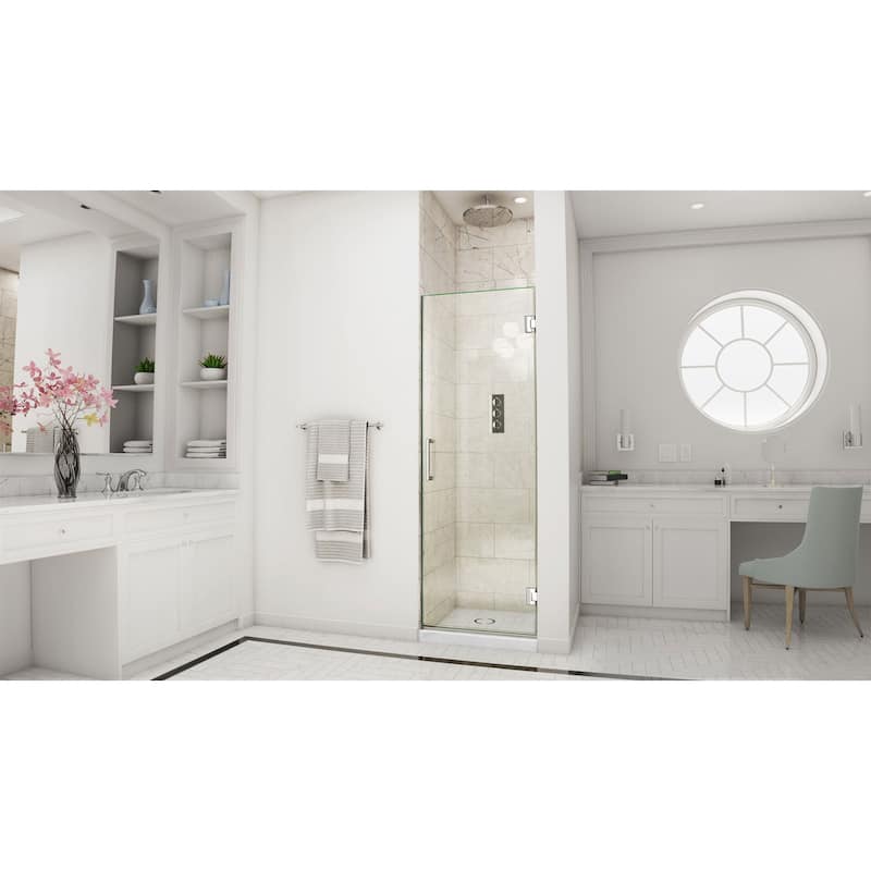 DreamLine Unidoor 24 in. W x 72 in. H Frameless Hinged Shower Door - 24" W - 24" W