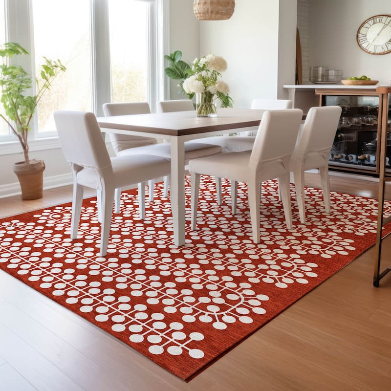 Machine Washable Indoor/ Outdoor Modern Ailey Chantille Rug
