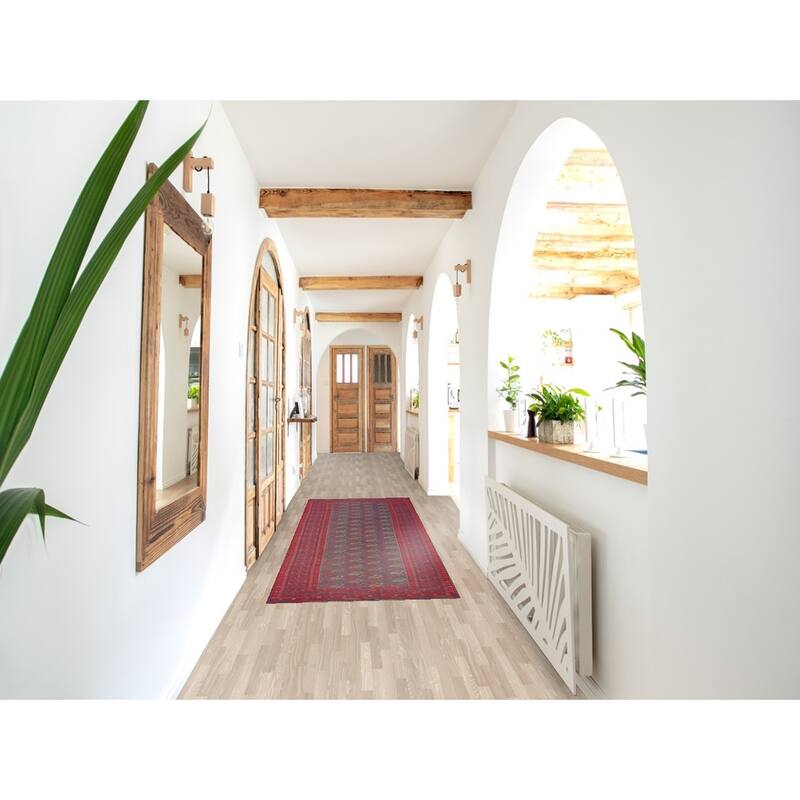 Hand Knotted Oriental 100% Wool Carpet Traditional Floral Navy Blue & Blues Balouch Runner Rug - 9' 5'' X 2' 8''