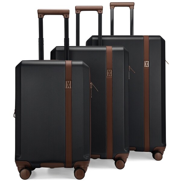 ELLE Luxe Journey 3 Piece Expandable Retro Spinner Luggage Set