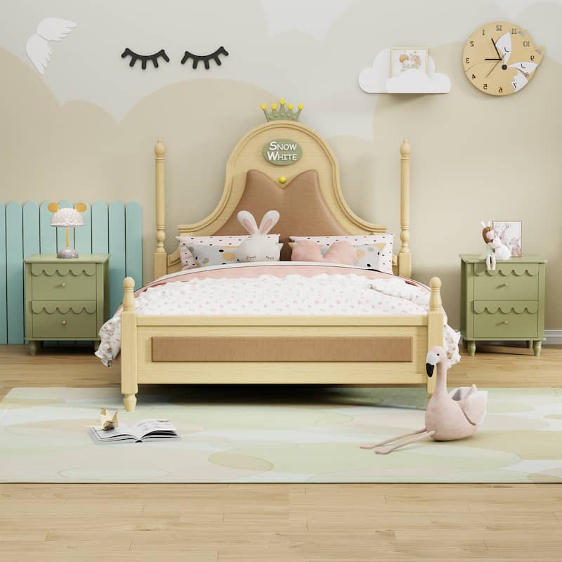 Lace Trim 6-Drawer Dresser with Nightstand Kids' Bedroom Dream Storage
