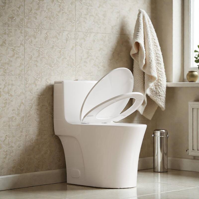 One Piece Elongated Toilet Tornado Flush. ADA Height 17 Inch. Dual Flush 1.1 1.6 GPF. MAP 1000g