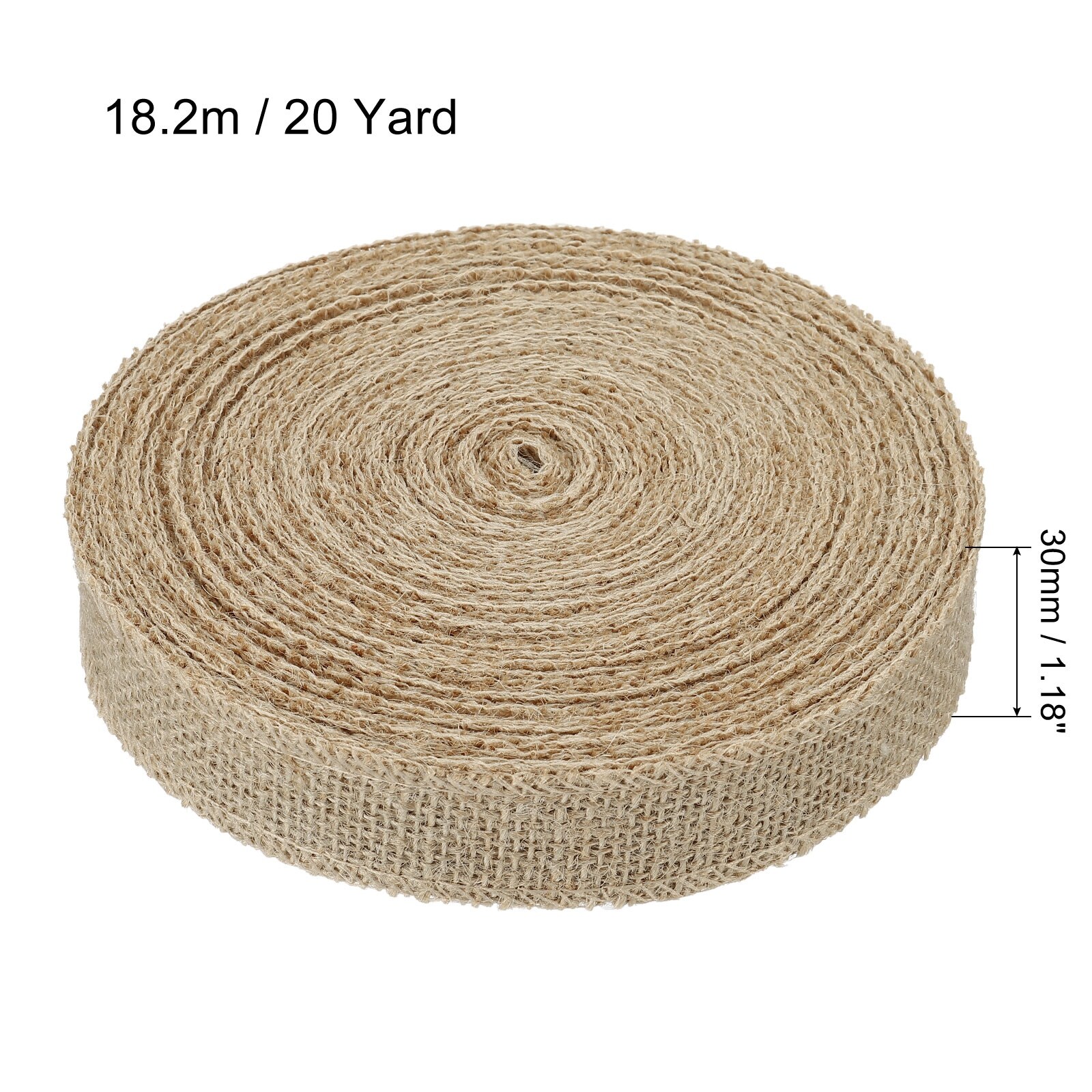 Burlap Fabric Ribbon, Wired Jute Crafts Roll for Party Home DIY Wrapping Decoration | Harfington, Dark Brown / 1Pcs
