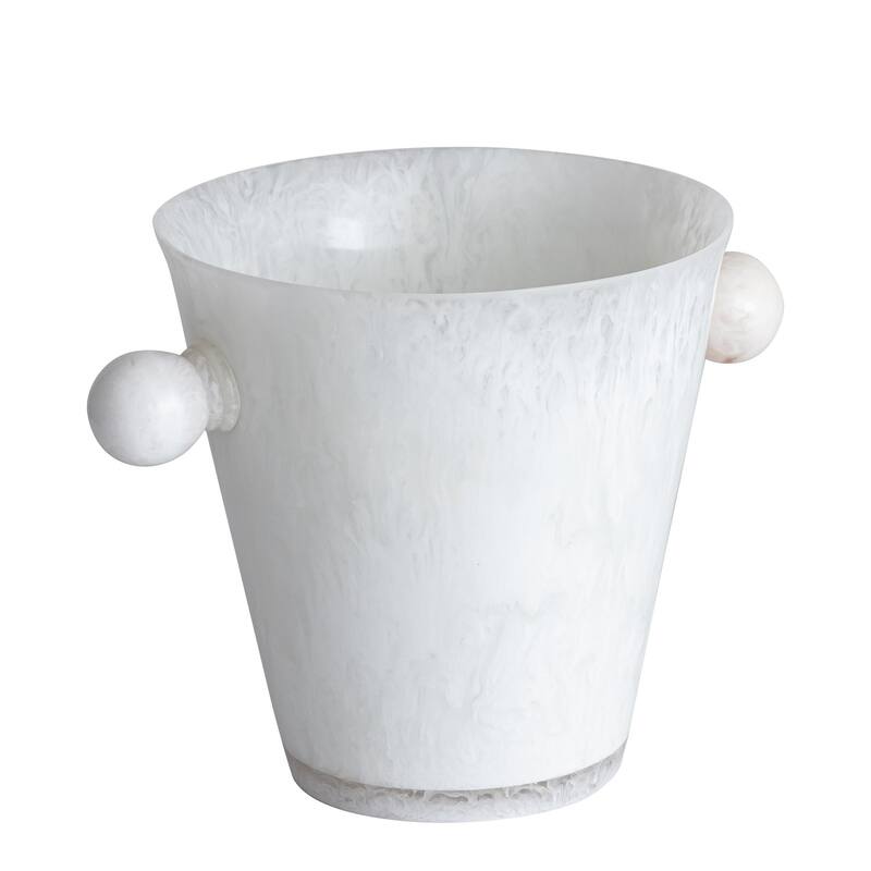White Resin Ice Bucket w/Handles