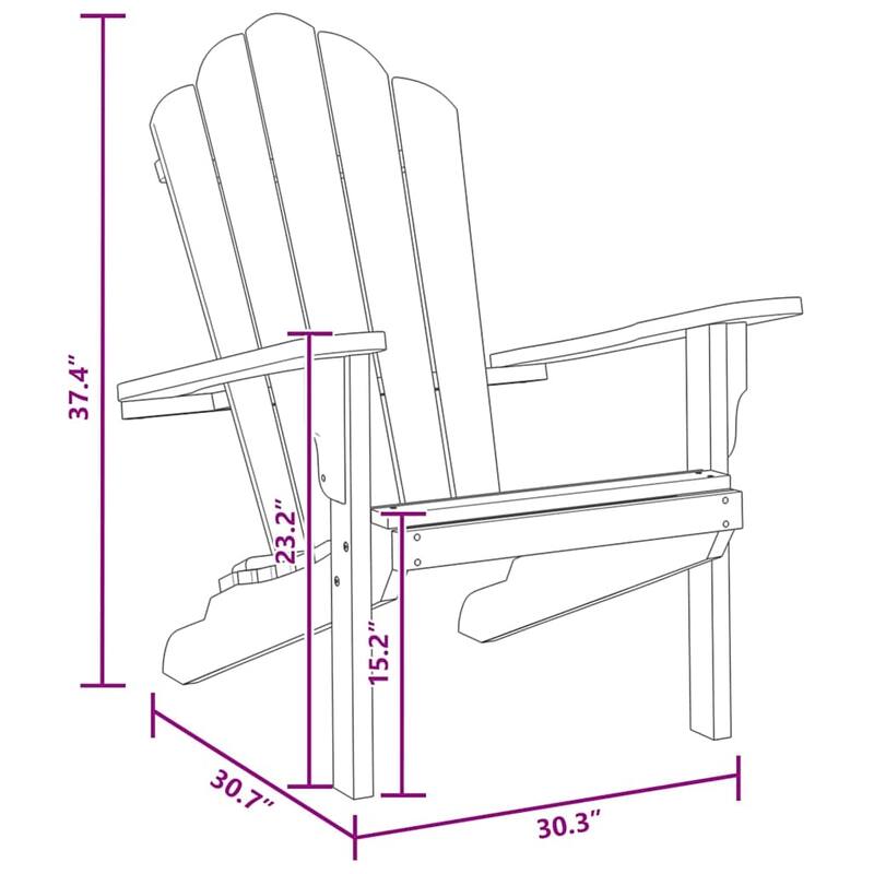 vidaXL Garden Adirondack Chairs 2 pcs Brown Teak - 30.3 x 30.7 x 37.4