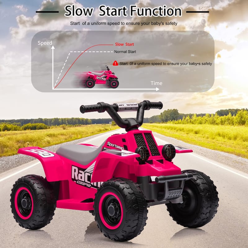 6V Kids Ride On Electric ATV, Ride Car with LED Headlights