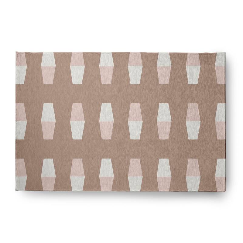Bowling Pins Nautical Indoor/Outdoor Rug - Mauve - 4' x 6'