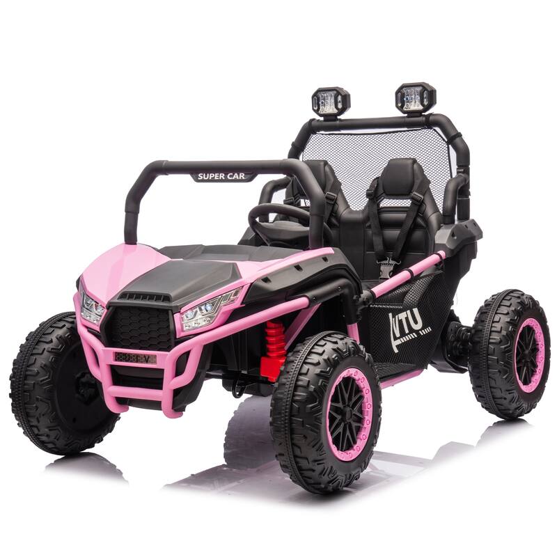 24V Kids UTV Ride-On Car with 400W Power, Four-Wheel Suspension, Bluetooth, and Remote Control.
