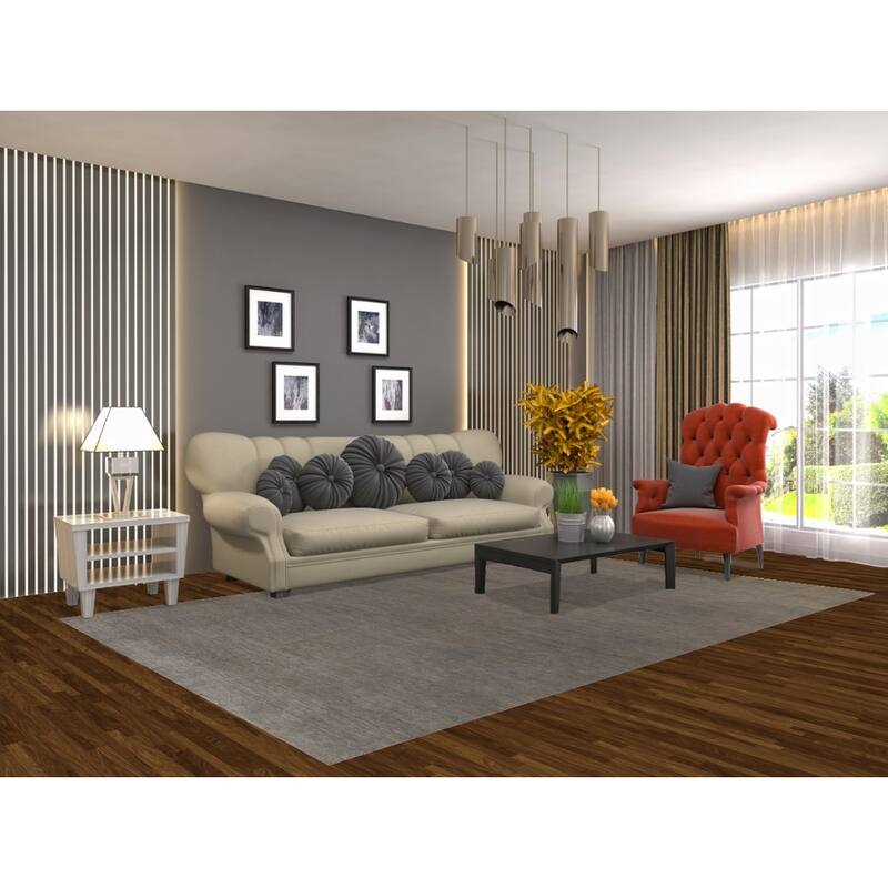 Gray Gabbeh Modern Area Rug Hand-Knotted Wool Carpet - 6'4" x 9'10"