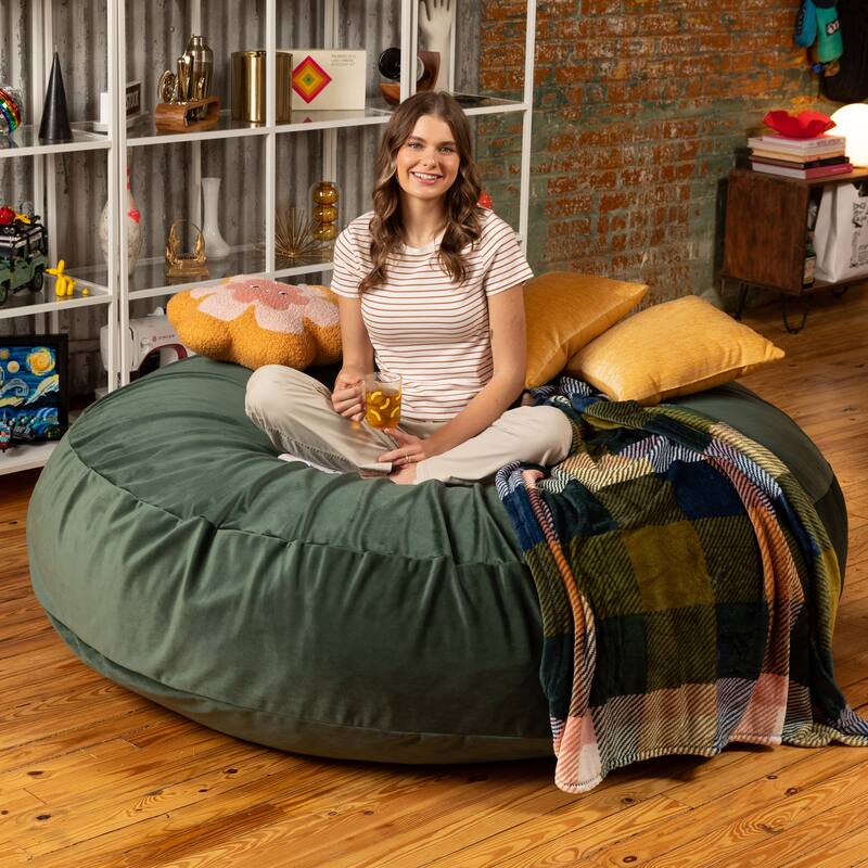 Jaxx Cocoon 6 Ft Giant Bean Bag Sofa and Lounger for Adults, Lush Velvet