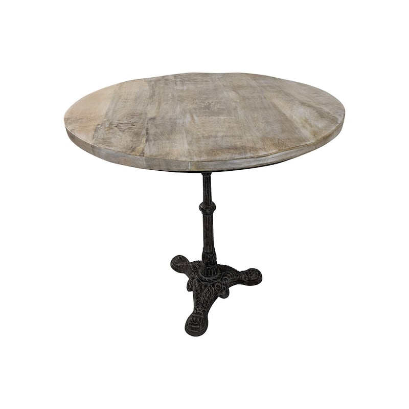 Round Wooden Top Bistro Table - 30" - Driftwood Brown