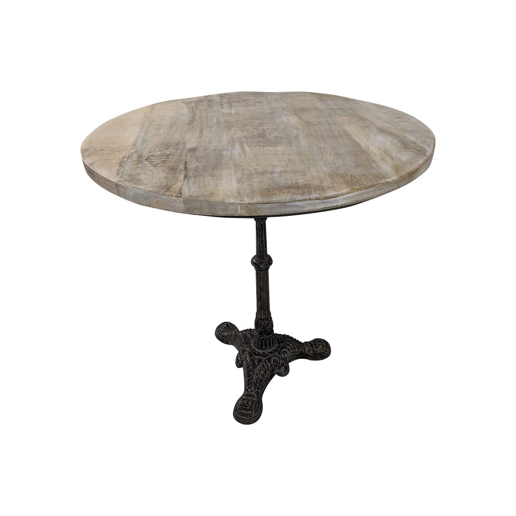 Round Wooden Top Bistro Table - 30" - Driftwood Brown