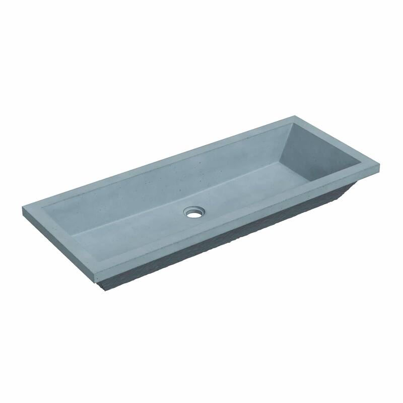 Native Trails NSL3715 NativeStone 37" Rectangular Concrete Undermount - Ocean