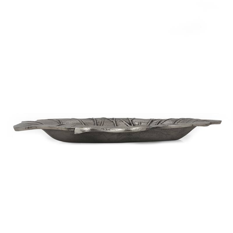 Trion Indoor Aluminum Handcrafted Leaf Dish by Christopher Knight Home
