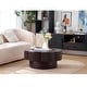 preview thumbnail 104 of 160, Modern Solid Wood Veneered Round/Oval/Rectangular Coffee Tea Table with Storage.
