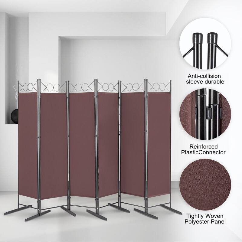 6FT Top With Shape Polyester Cloth Plastic Feet Carbon Steel Frame Foldable Screen