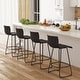 preview thumbnail 3 of 14, Bar Stools Set of 4 Counter Height Bar Stools Modern Swivel Bar Stools Bar Chairs with Back Plastic
