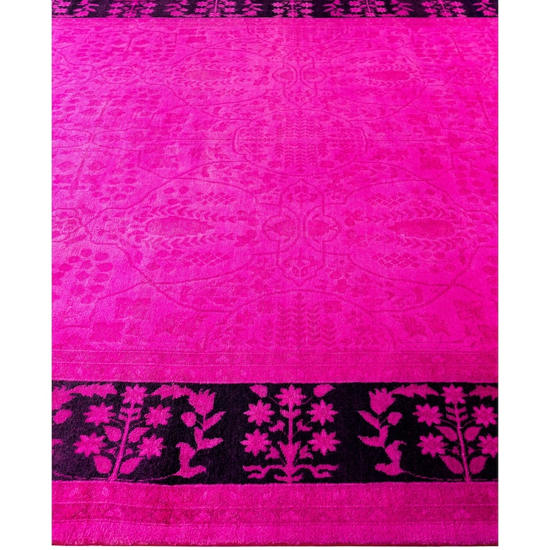Overdyed One-of-a-Kind Hand-Knotted Area Rug - Pink - 8' 0" x 10' 5"