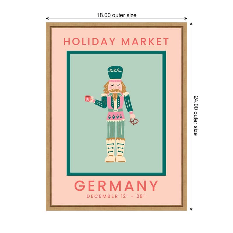 Kate and Laurel Sylvie Framed Canvas German Christmas Market by Leonora Jennifer Benza