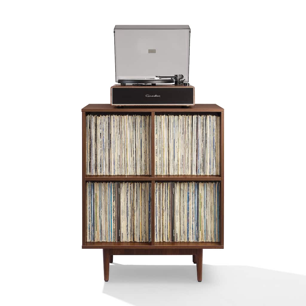 Crosley Liam 4 Cube Record Storage Media Stand Walnut