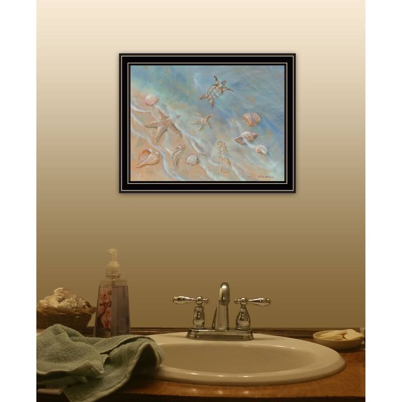 TrendyDecor4U Contemporary "Seashore Star II" Framed Print Wall Art