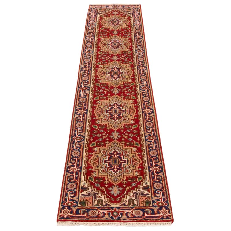 ECARPETGALLERY Hand-knotted Serapi Heritage Red Wool Rug - 2'5 x 11'7