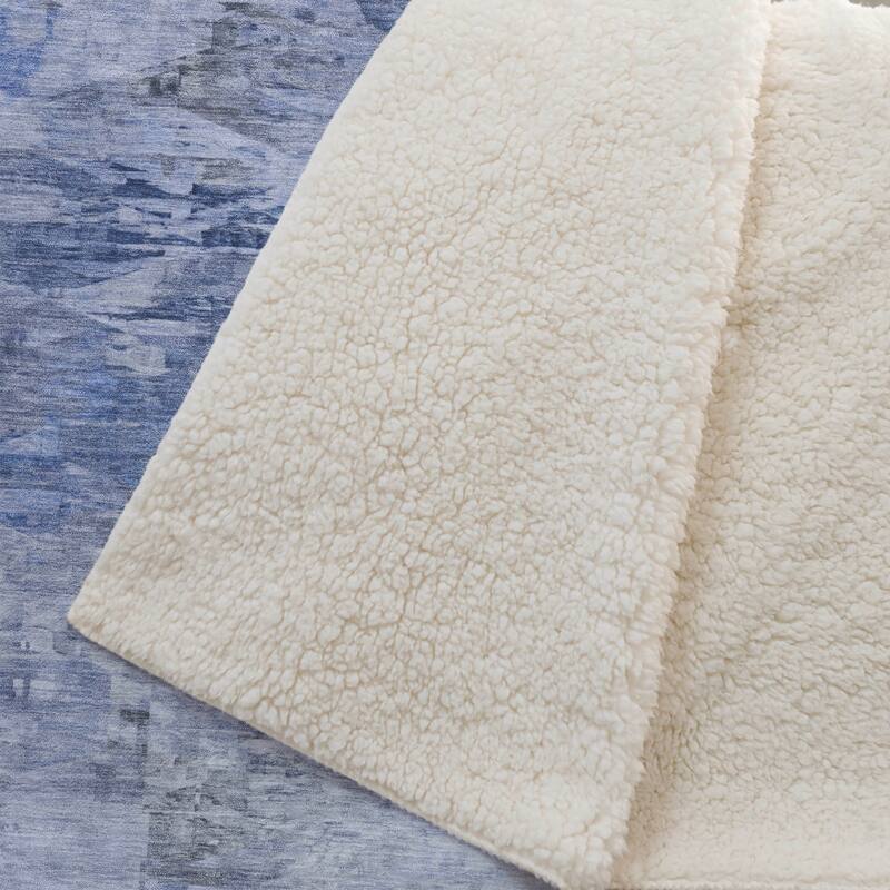 Premium Machine Washable Abstract Modern Sherpa Throw Blanket