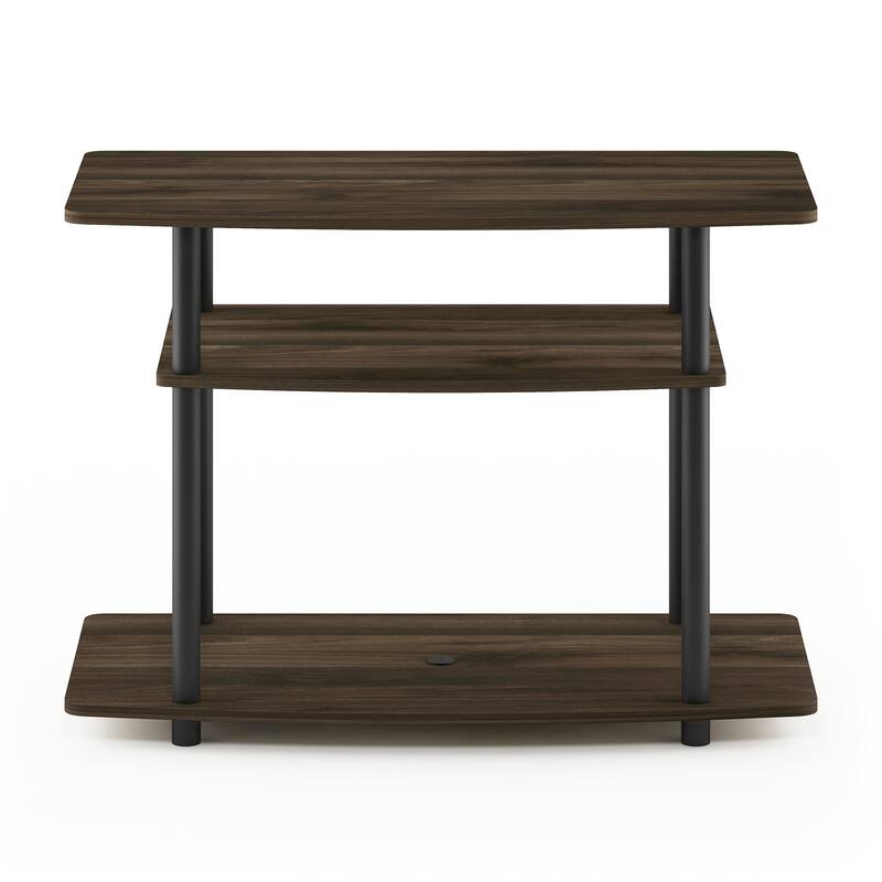Furinno Turn-N-Tube No Tools 3-Tier TV Stands, Columbia Walnut/Black - Columbia Walnut/Black