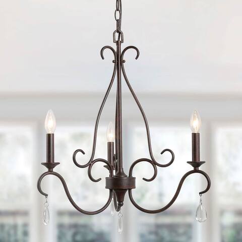 The Gray Barn Heavenly Winds Vintage 3-light Candle Metal French Country Chandelier - D20.5"xH24"