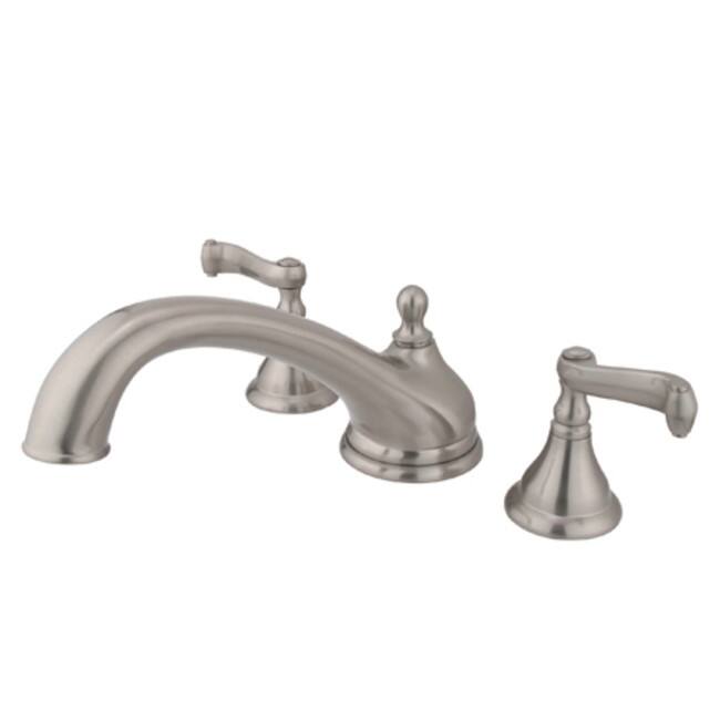 Kingston Brass Widespread Deck Mounted Roman Tub Filler with Metal