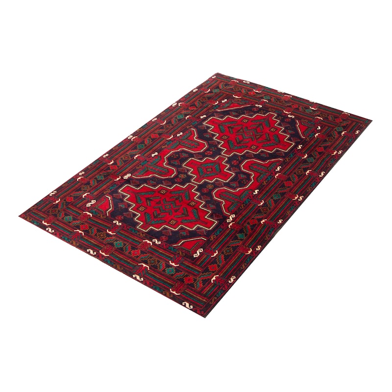 ECARPETGALLERY Hand-knotted Teimani Navy Wool Rug - 4'1 x 6'10