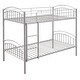 preview thumbnail 23 of 45, Twin Over Twin Steel Bunk Bed with Guardrails and Convertible Design