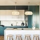preview thumbnail 5 of 10, Modern 5-Light Gold Drum Chandelier Transitional Light for Dining Room Entryway - 23.6" Dia. x 8.3" H