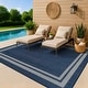 preview thumbnail 20 of 98, World Rug Gallery Border Indoor/Outdoor Flat Woven Area Rug