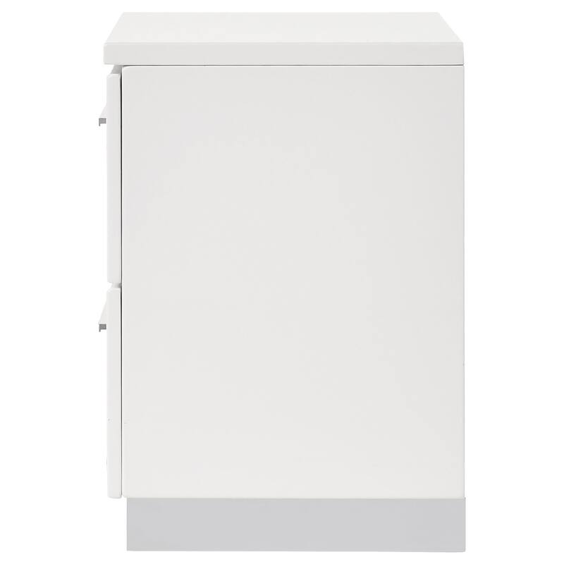 Dulcey White High Gloss 2-drawer Nightstand