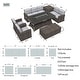 preview thumbnail 2 of 9, Abrihome 7-piece Patio Outdoor Wicker Sofa Set with Fire Pit Table
