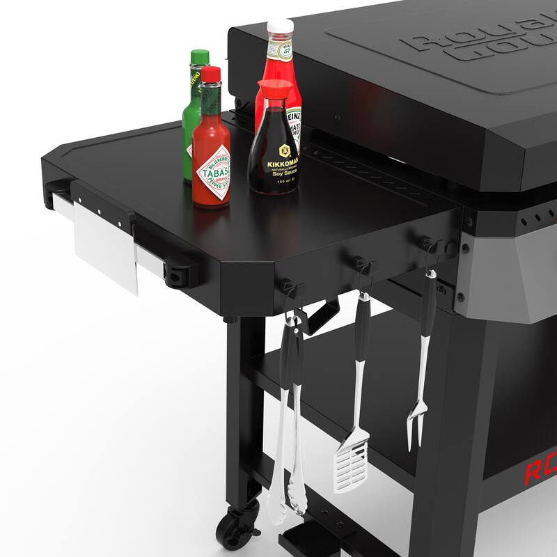 Royal Gourmet 34-Inch 4-Burner Propane Gas Griddle with Hood , Black