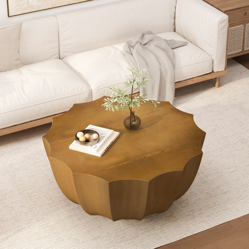 GDFStudio Thoren Magnesium Oxide Outdoor and Indoor Coffee Table with Weather-Resistant Surface