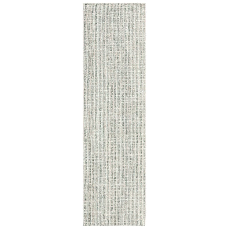 SAFAVIEH Handmade Abstract Katija Modern Wool Rug - 2'3" x 8' Runner - Green/Ivory
