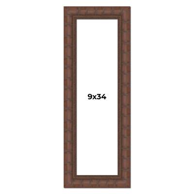 9x34 Frame Pewter Solid Wood Picture Frame Width 1.625 Inches | Interior Frame Depth 0.6875 Inches