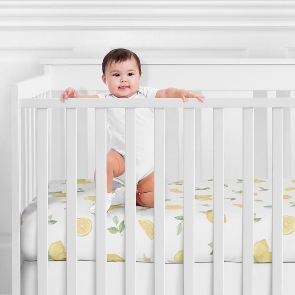 Green and white crib sheets outlet