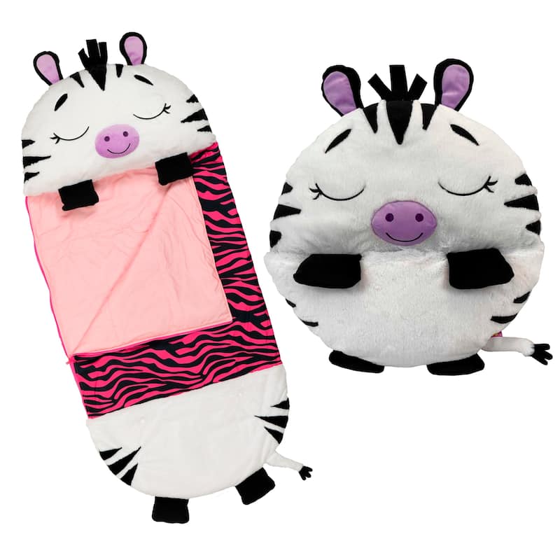 Happy Nappers: Pillow & Sleepy Sack: Large - Zinnia Zebra -7+