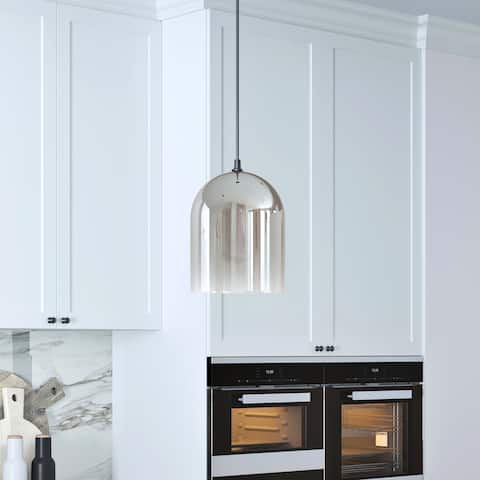 Marit Contemporary Pendant in Smoked Nickel Glass