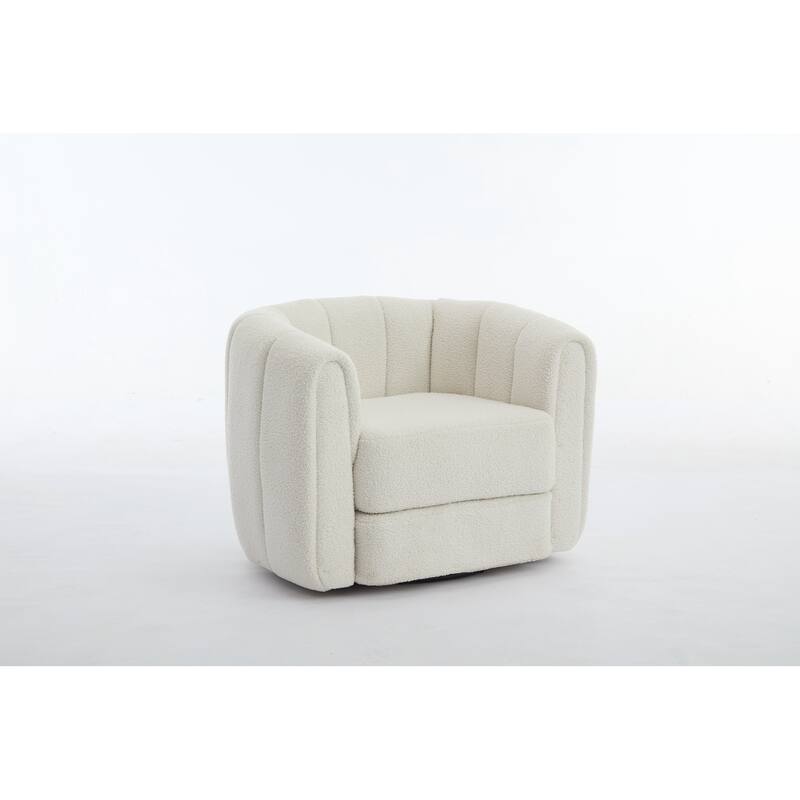 Accent Barrel Chair, Modern Round Armchairs with Upholstered, Comfy Swivel Accent Chair for Living Room