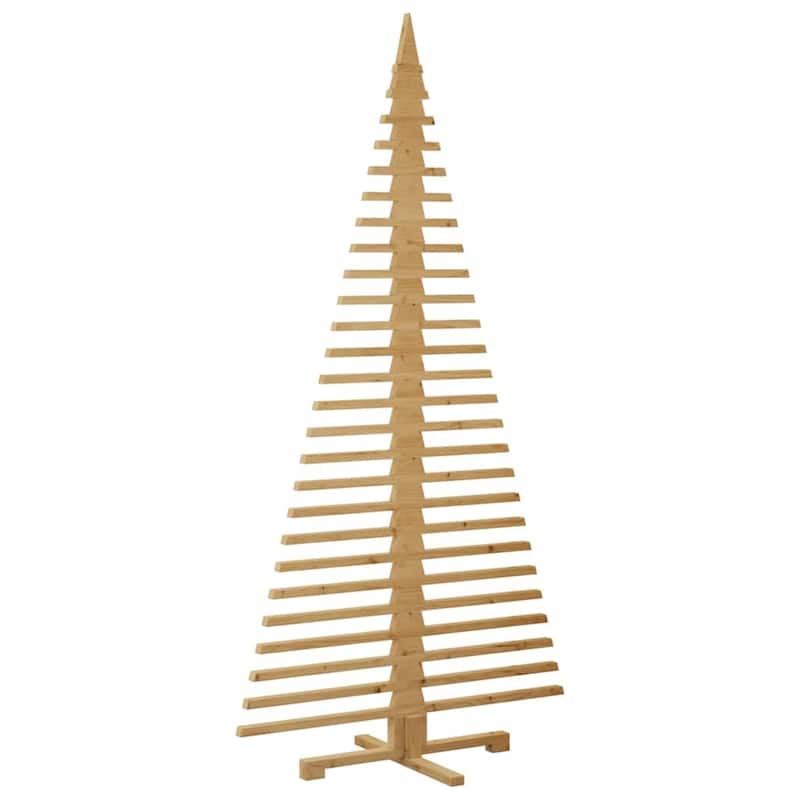 vidaXL Wooden Christmas Tree with Stand Brown Solid pine wood