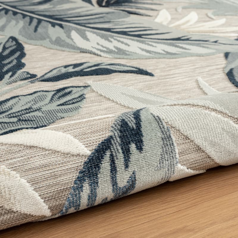 Sevita Botanical Textured Contemporary Indoor/Outdoor Area Rug
