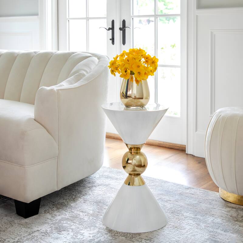 Glass Metallic Vase - Contemporary Small Decorative Flower Vase for Table Centerpiece or Home or Office Decor