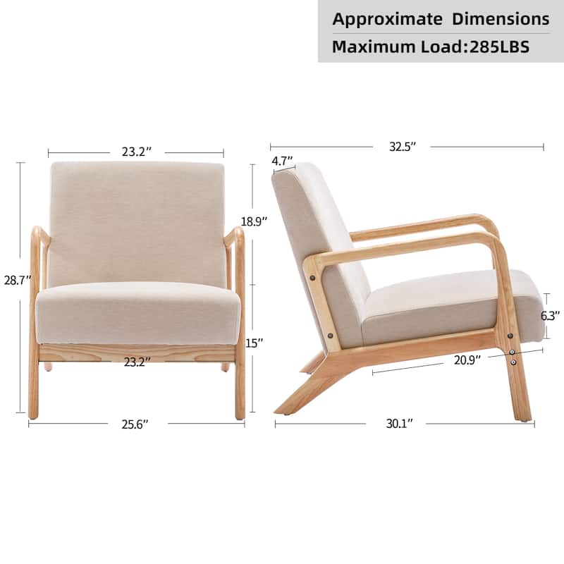 Lounge Accent Chair with Solid Wood Frame