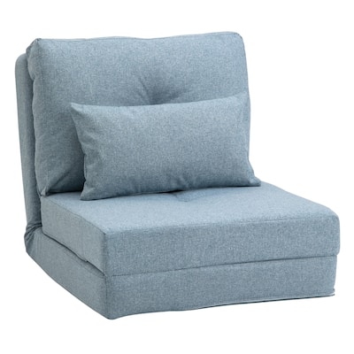 Modern 23.5" Folding Upholstered Buttons Tufted Chaise Lounges Chair with Metal Frame and Pillow