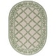 preview thumbnail 52 of 105, SAFAVIEH Handmade Chelsea Kimber Trellis French Country Wool Rug 4'6" x 6'6" Oval - Ivory/Light Green - Oval